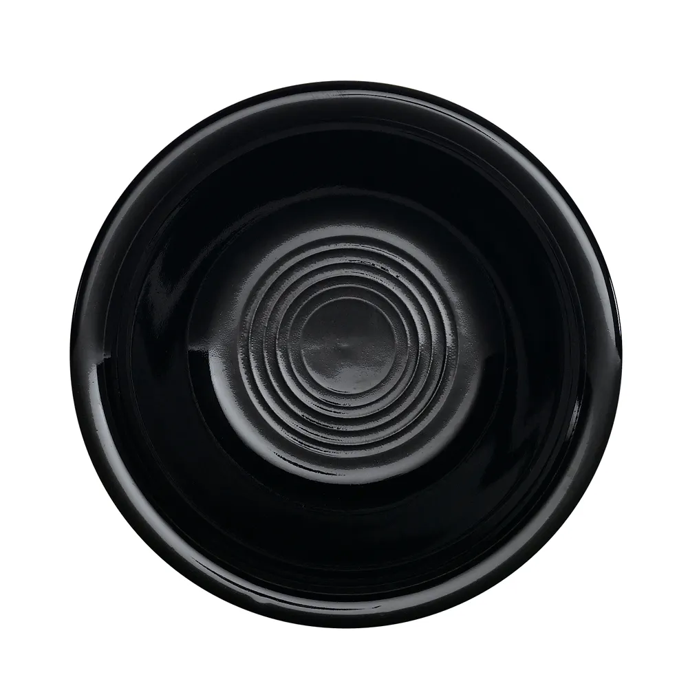CACChina TG-32-BLK Tango Fruit Dish, 4" Dia. 1-1/8" H, 3-1/2 Oz., Porcelain, Black, Embossed - Dozen