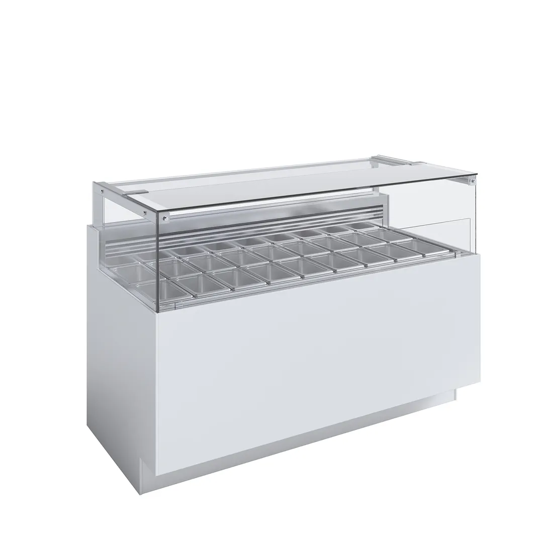 Ciam USA CIAM 6040 SQ8G1GL18I 64" Gelato/Ice Cream Dipping Cabinet w/ Sneeze Guard