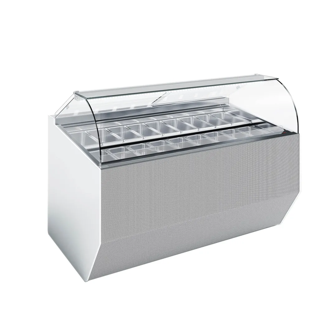 Ciam USA CIAM CIAO CIAODVCGL18I 64" Gelato/Ice Cream Dipping Cabinet w/ Curved Sneeze Guard
