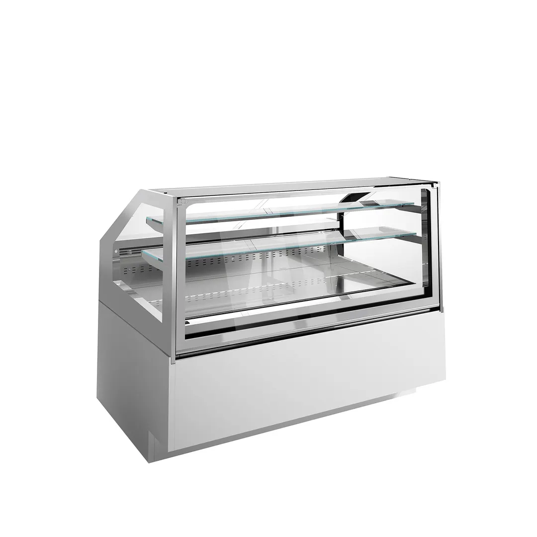 Ciam USA CIAM ICE QUEEN ICQBL2PV165I – 64"×45½"×53⅛" Bakery Display, Stainless/Laminate, 2 Shelves