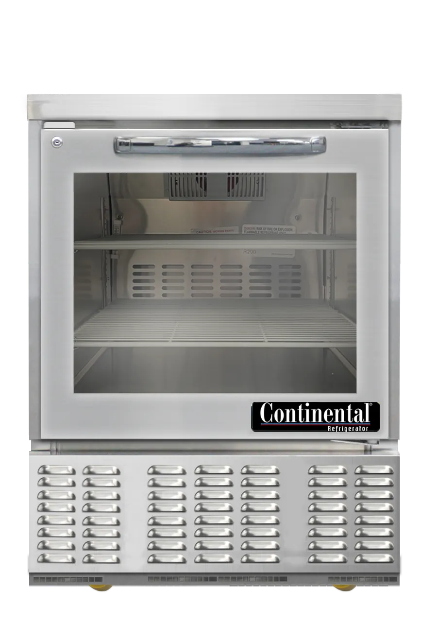Continental Refrigerator UC24SNGD 24" 1-Glass Door Undercounter Refrigerator, Front Breathing, 4.3 cu. ft.