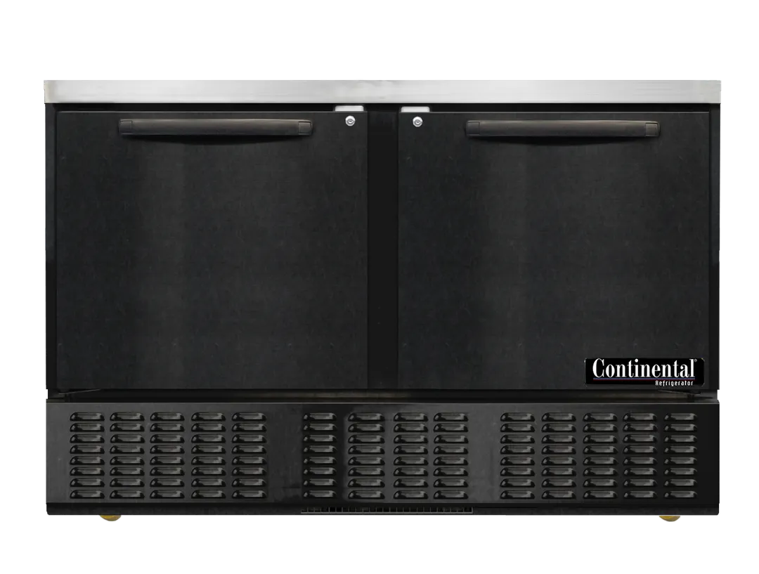 Continental Refrigerator UC48SN-B 48" 2-Door Undercounter Fridge, Black, Front Breathing, 8.6 cu. ft.