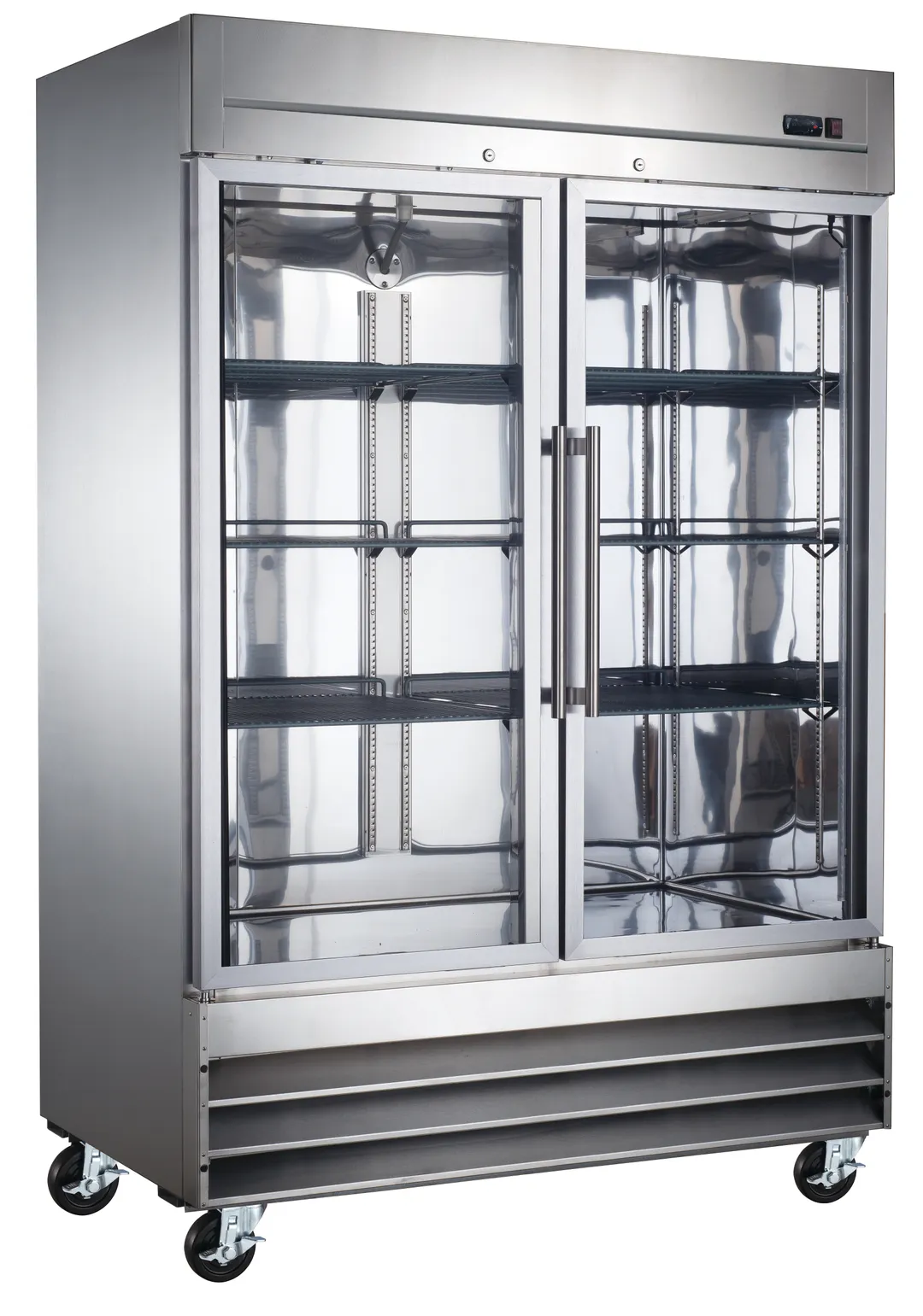 Drago America DR47RG 54" 2-Glass Door Reach-In Refrigerator, 47 cu. ft., Bottom Mounted