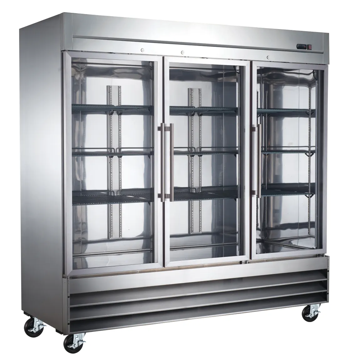 Drago America DR72RG 81" 3-Glass Door Reach-In Refrigerator, 72 cu. ft., Bottom Mounted