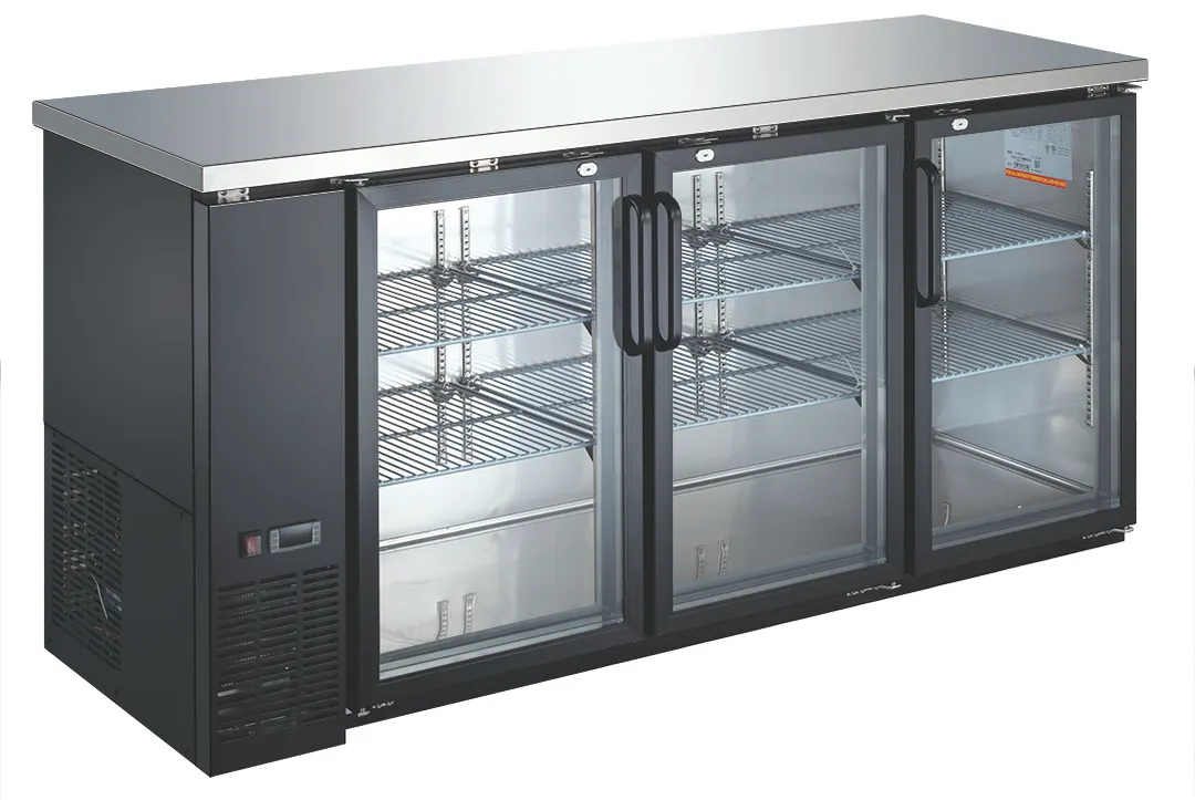 Drago America DRBB72GH 20 Cu Ft Cooler 72.8"W×34.4"D×35.6"H 3 Doors LED, 4 Shelves, 3/7 HP 115V R290