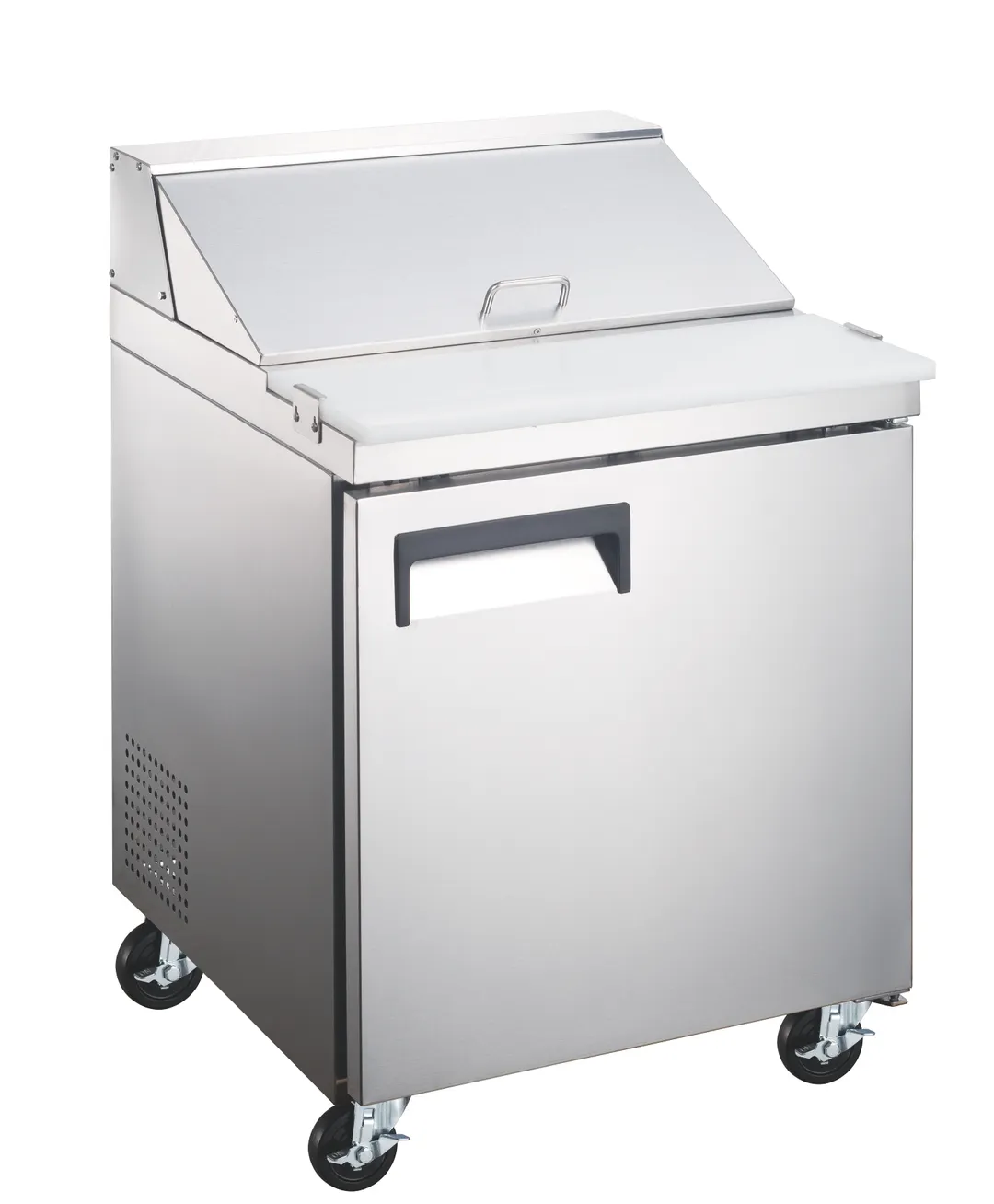 Drago America DRSP27-8 27" 1-Door Sandwich and Salad Prep Table, 8 Pans, Stainless Steel