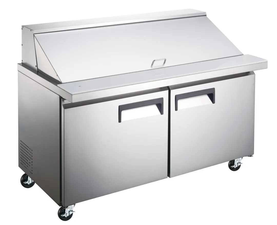Drago America DRSP48-18M 48" 2-Door Mega Top Sandwich Prep Table, 18 Pans, Stainless Steel