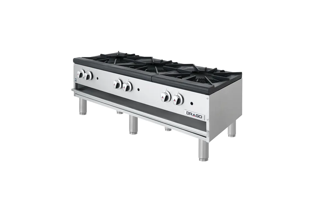 Drago America DRSPR3V 53" Double-Ring Cast Iron Burners Gas Stock Pot Range