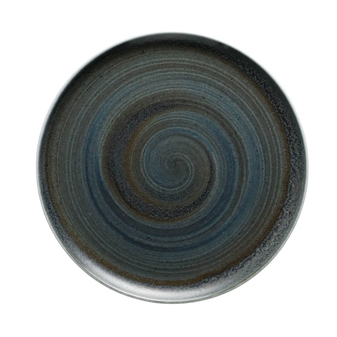 GET PA1004712812 11" Round Coupe Rim China Plate, Corona Aqua Lagoon Finish - 1 Dozen
