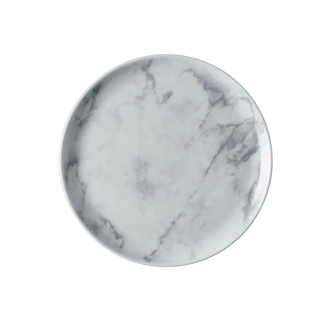 GET PA110F711712 Plate, 7" Dia. x 0.7" Coupe Rim, Round Porcelain, Corona Marble - 1 Dozen