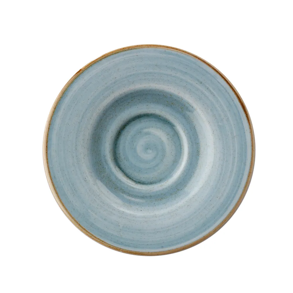 GET PA1604800324 Cappuccino Saucer, 6-1/4" Diameter Round Porcelain, Artisan Blue - 1 Dozen