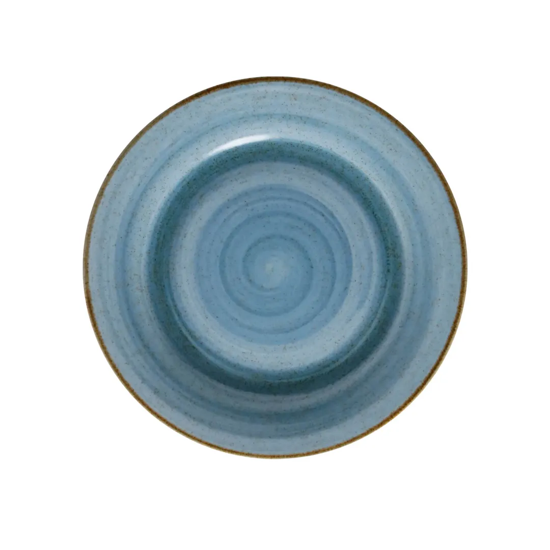 GET PA1604902024 8" Round Artisan China Plate, Rolled Edge, Blue Finish - 1 Dozen