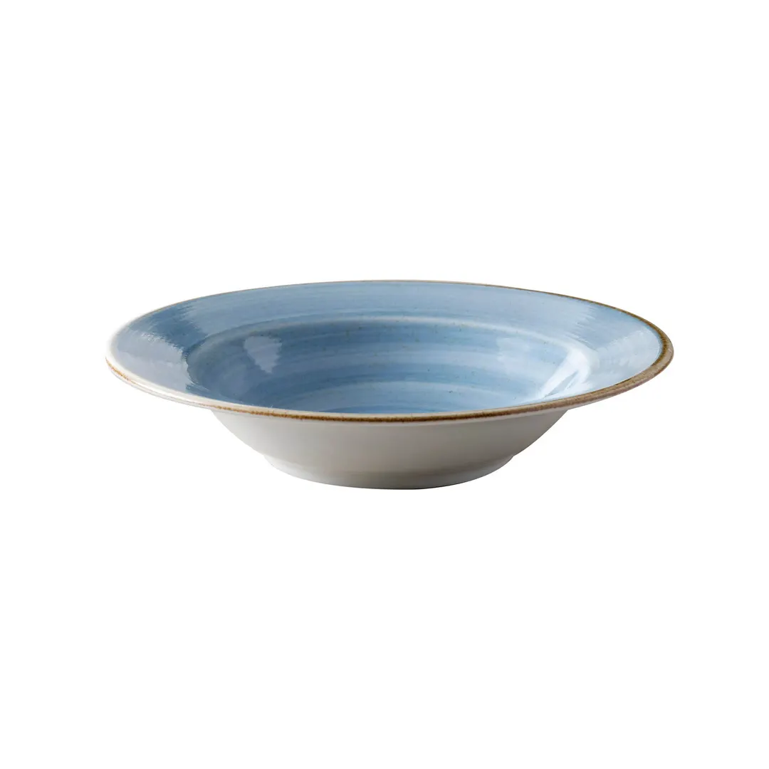GET PA1604903712 Round Rimmed China Bowl, 9-3/4", 18.6 Oz, Blue, General Use - 1 Dozen
