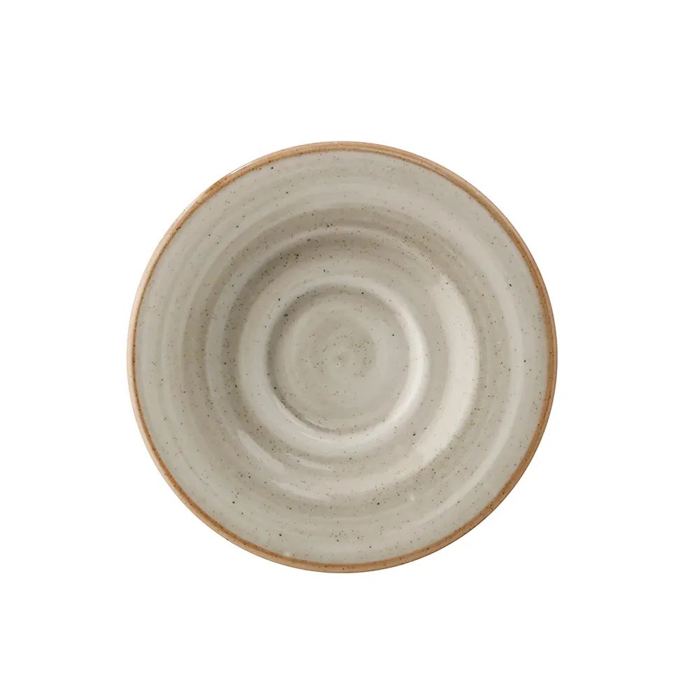 GET PA1607800324 Cappuccino Saucer, 6-1/4" Dia, Round Porcelain, Artisan Grey - 1 Dozen