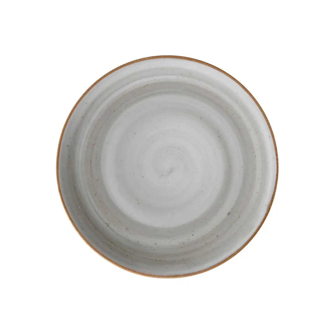 GET PA1607902724 Plate - 10-5/8" Round Rolled Edge China Dinner Plate, Grey Artisan Finish - 1 Dozen