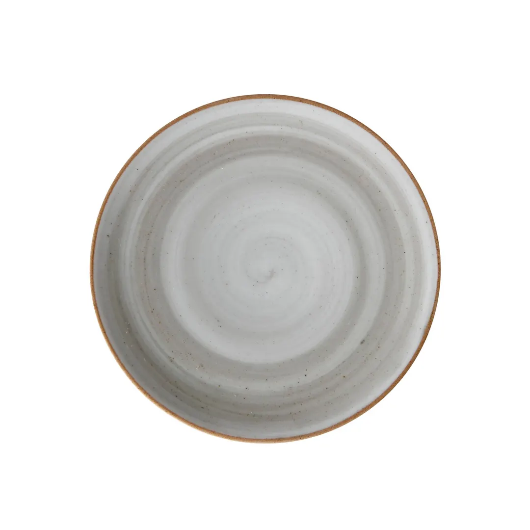 GET PA1607902912 Plate – 12-1/4" Round China Plate, Rolled Edge, Artisan Grey Finish - 1 Dozen