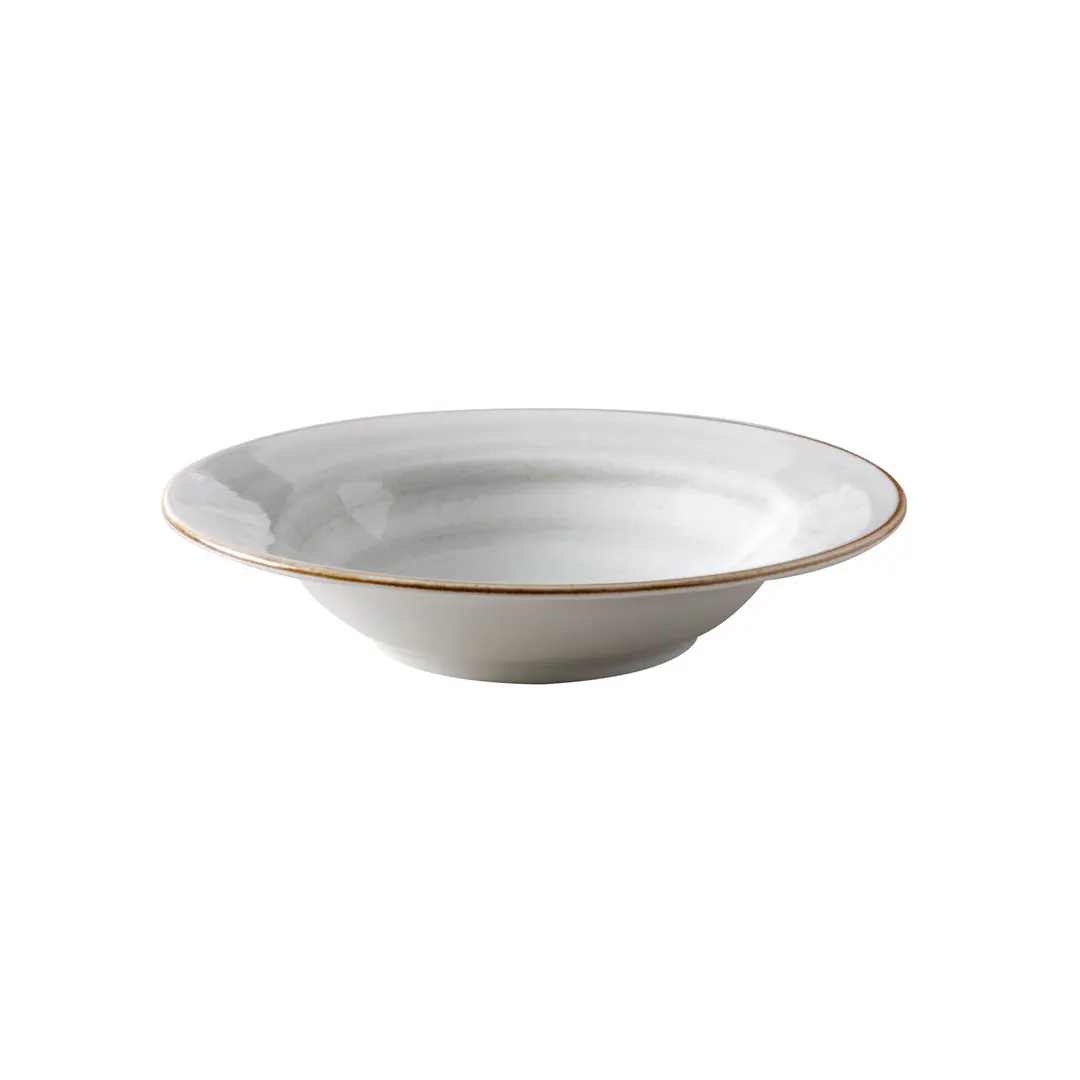 GET PA1607903712 - 9.75" Rimmed Round China Bowl, Gray, General Usage Dinnerware - 1 Dozen