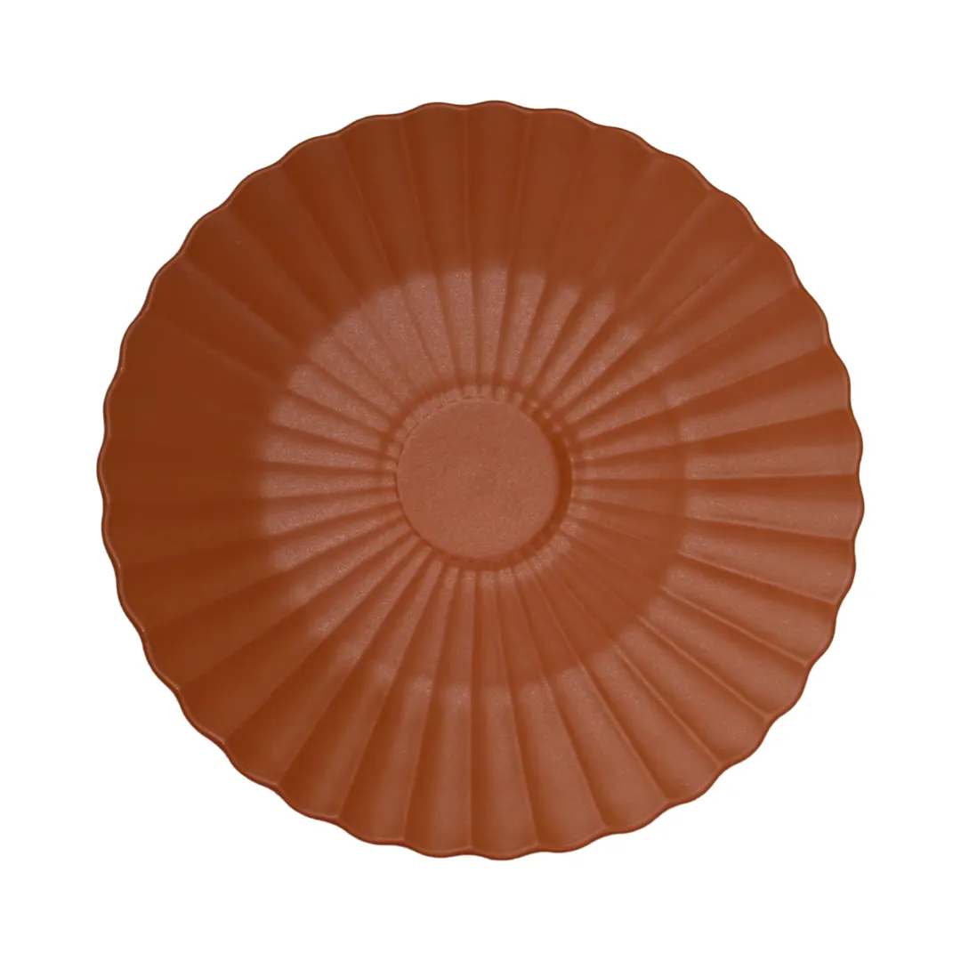 GET PA1817052812TALLER China Plate, 11.2" Round Bahia Terracotta, Fine Porcelain - 1 Dozen