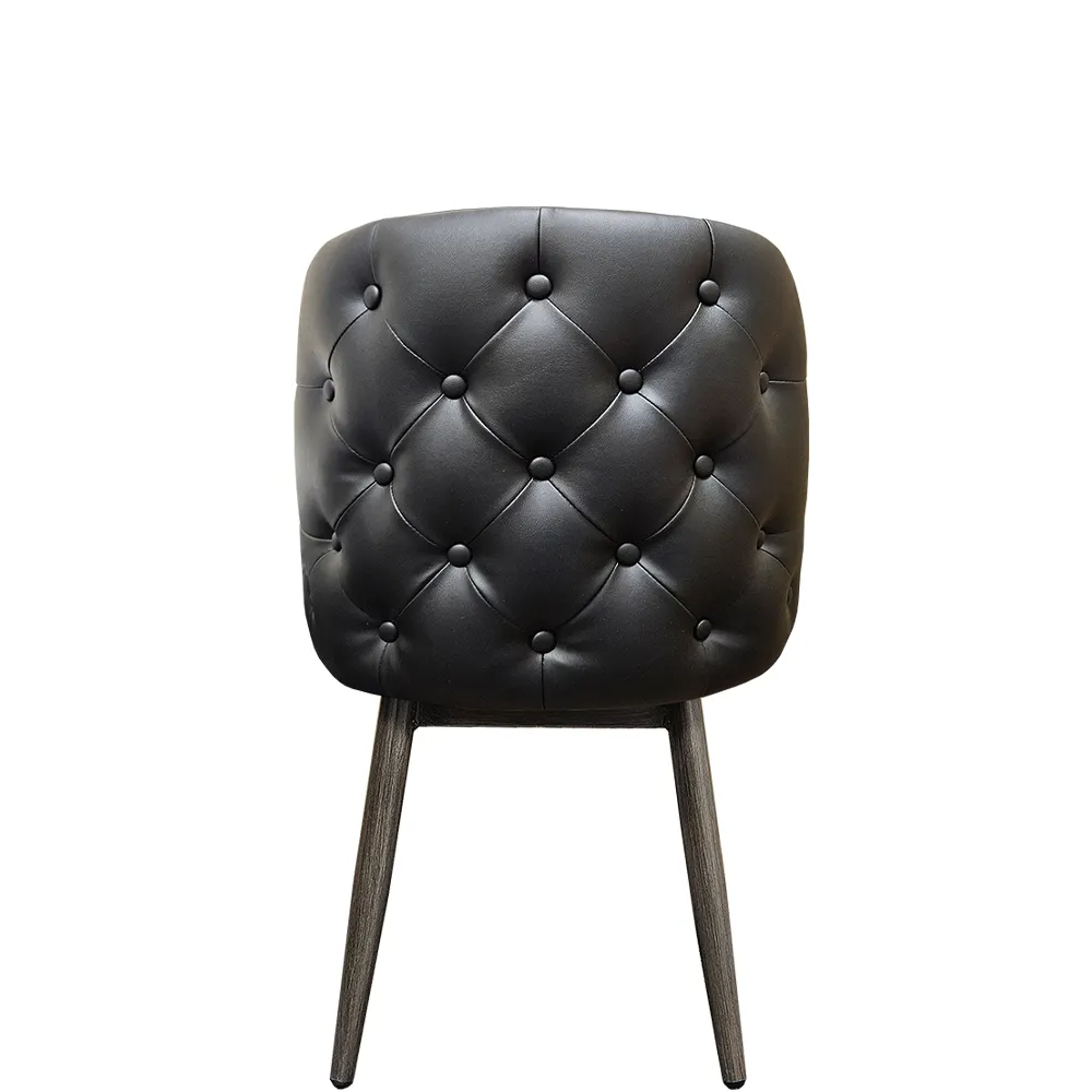 Oak Street CM-10501-TUF Amata Tufted Bucket Seat Restaurant Chair, 1.2mm Metal Frame, Non-Marring Poly Glides