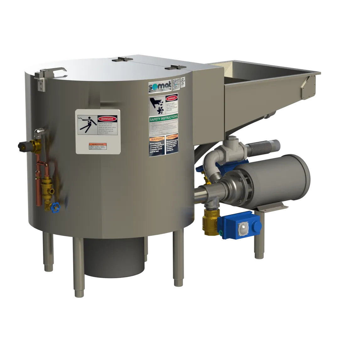 Somat SP75 Somat Remote Pulper, Processes Up To 900 Lbs Waste Per Hour - Motorized Drain