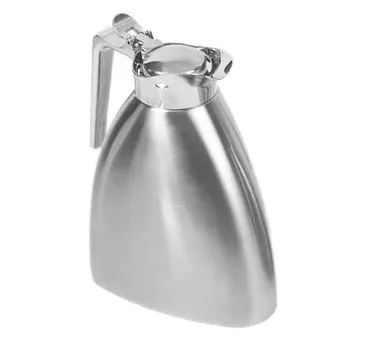Spring USA 17600-5 Beverage Server, 34 Oz/1 L Vac-Insulated, Self-Open Cover, Stainless/Chrome Liner