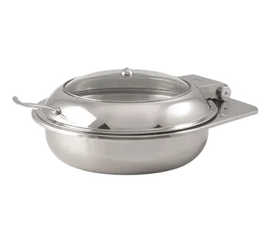 Spring USA 2172-6/37 Buffet Server, 6 Qt Round, Steel, Induction Ready, Cover with Insert Pan