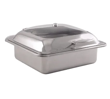 Spring USA 2174-6 Induction Buffet Server, 9-Qt Sq., 15.9"W x 18.3"D x 22.5"H, Stainless Cover, Pan
