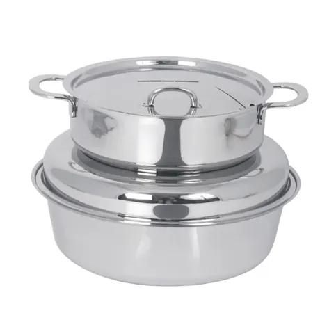 Spring USA 2375-6/6H Induction Chafing Dish, 6 Qt, 11-7/8" Dia x 12" Hgt, Steel, Cover - Ready