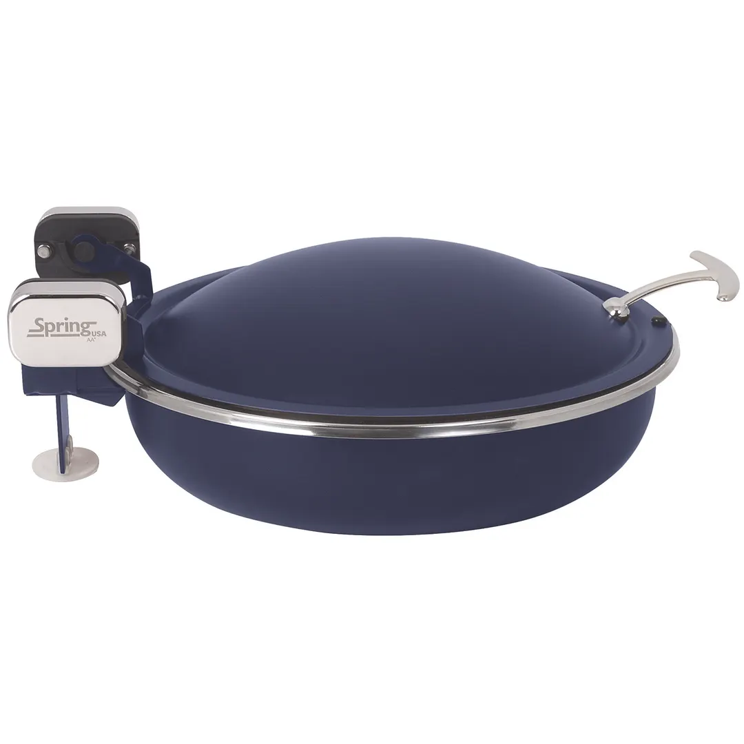 Spring USA 2382-467/36 Induction Sauteuse, 15-1/4" Dia x 6" H, 4 Qt, Cover, Sapphire Chrome