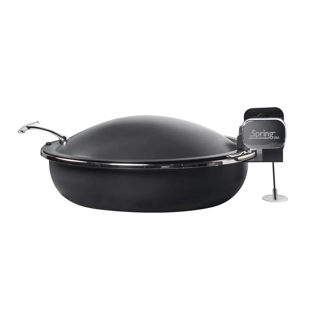 Spring USA 2382-88/36 Induction Sauteuse, 15-1/4" Dia x 6" H, 1-1/4-4 Qt, Black Pearl, Hinged Cover
