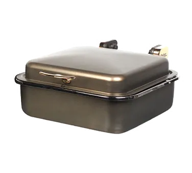 Spring USA 2384-597 Server, 6 Qt Chafing Dish, 15-3/8" x 15-3/8" x 7" Bronze/Gold, Induction Ready