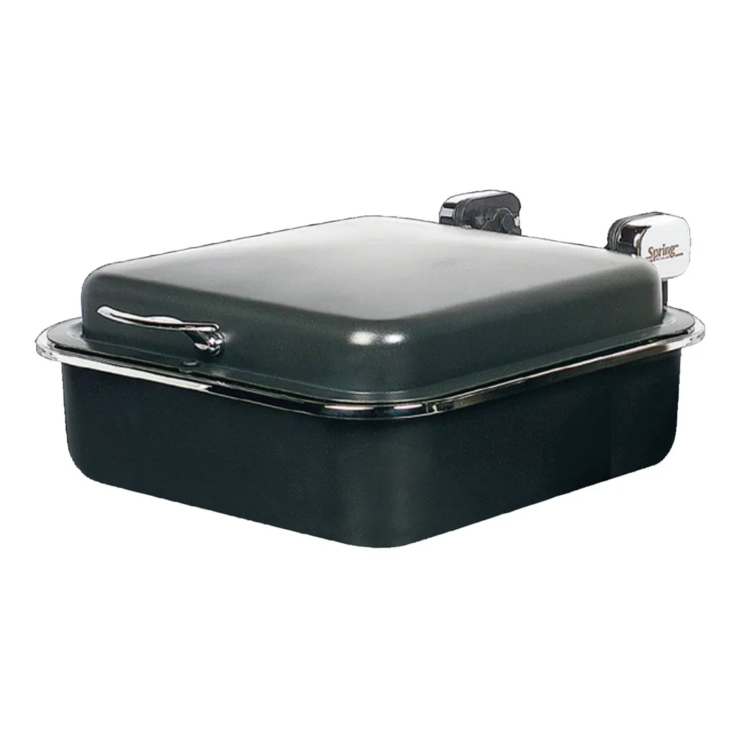 Spring USA 2384-897 Induction Server, 6 Qt Square, Titanium with Gold Accents, Cover, Ready