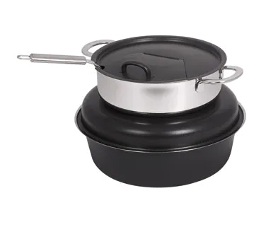 Spring USA 2385-8/6 Induction Soup Tureen, 6 Qt., 13‑3/4" Dia x 9‑1/4" H, Steel, Handles & Cover