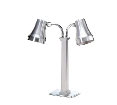 Spring USA 2792-5-220 Double Heat Lamp – Food Warmer, 8" W x 10½" D Base, 18/10 Stainless Steel, (2) 250W Bulbs, 220-240V