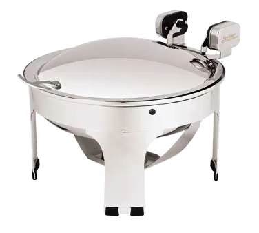 Spring USA 3372-6/36 Sauteuse – 15‑1/4" Round, 4 Qt, Hinged Lid with Knob, Stainless Steel, Stand