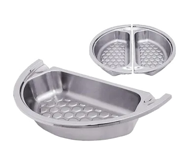 Spring USA 372-36/12D Insert Pan – 2 Qt Round Stainless Steel Pan With Drain For Buffet Server