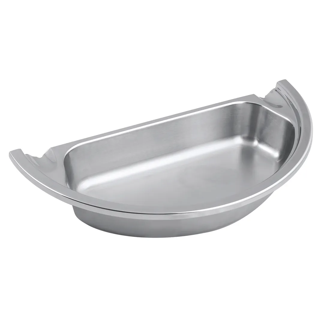 Spring USA 372-66/36/12 Insert – 2 Qt Half‑Round Stainless Steel Food Pan for Buffet/Suite Servers