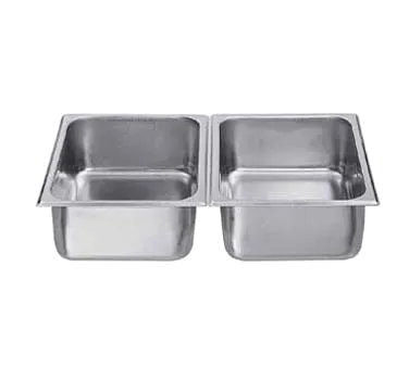Spring USA 521-66/12 Insert 6.9 Qt Rectangular Pan, 12.9" x 10.5" x 4" Stainless Steel, 1/2 Size