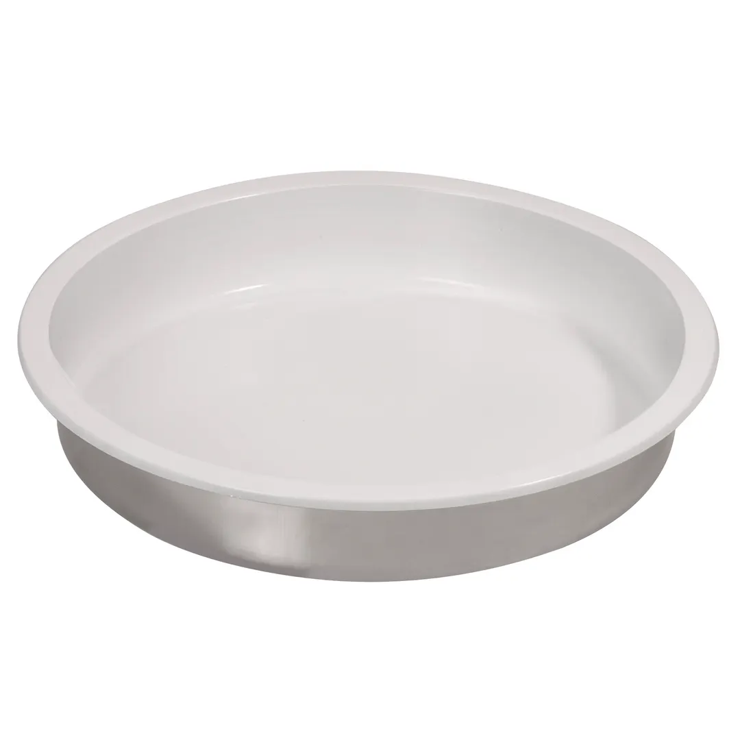 Spring USA 572-62 Insert – 6 Qt Round Stainless Steel Pan, White Interior, Convertible Server