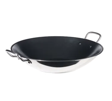 Spring USA 8214-60/35 Vulcano Induction Wok, 5‑1⁄4 Qt, 13.75" Dia, Stainless, Handle, Induction Ready