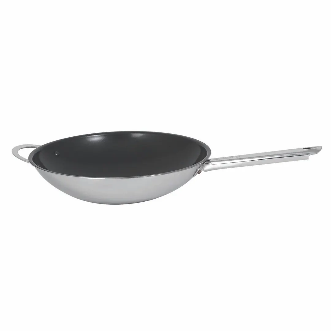 Spring USA 8217-60/32 Vulcano Induction Wok, 4 Qt., 12½" Dia., Steel, Dual Handles – Induction Ready