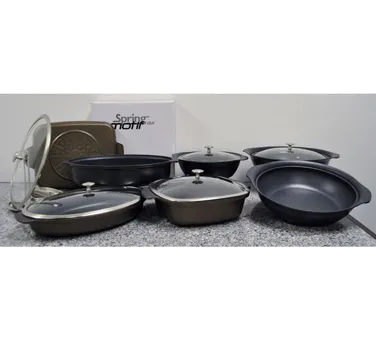 Spring USA 8258-8/24 Motif Casserole Pan, 2.25‑Qt (9‑½”) 3″ Deep Aluminum Glass Lid, Induction‑Ready