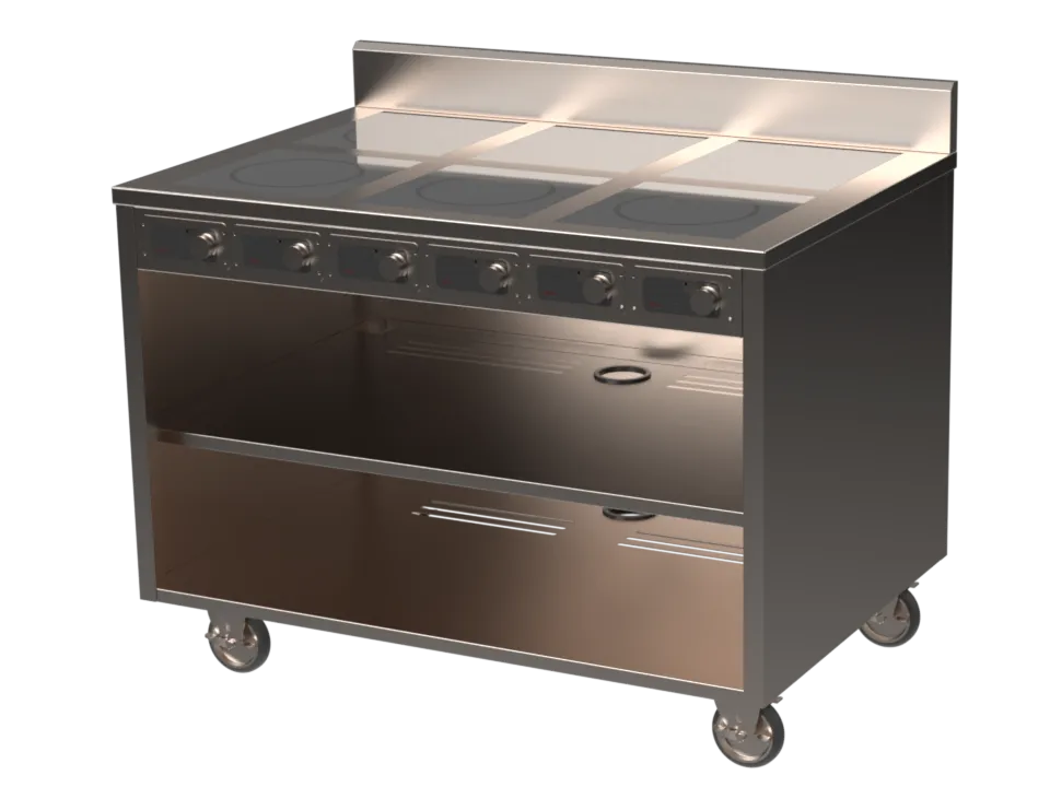 Spring USA BOH-1800C-6 Boh Induction Flameless Cooking Cart, Electric, 48"