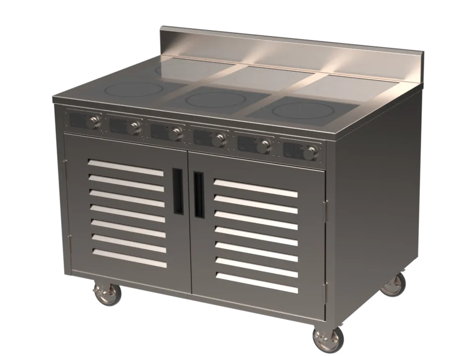 Spring USA BOH-1800DC-6 Boh Induction Flameless Cooking Cart, Electric, 48"