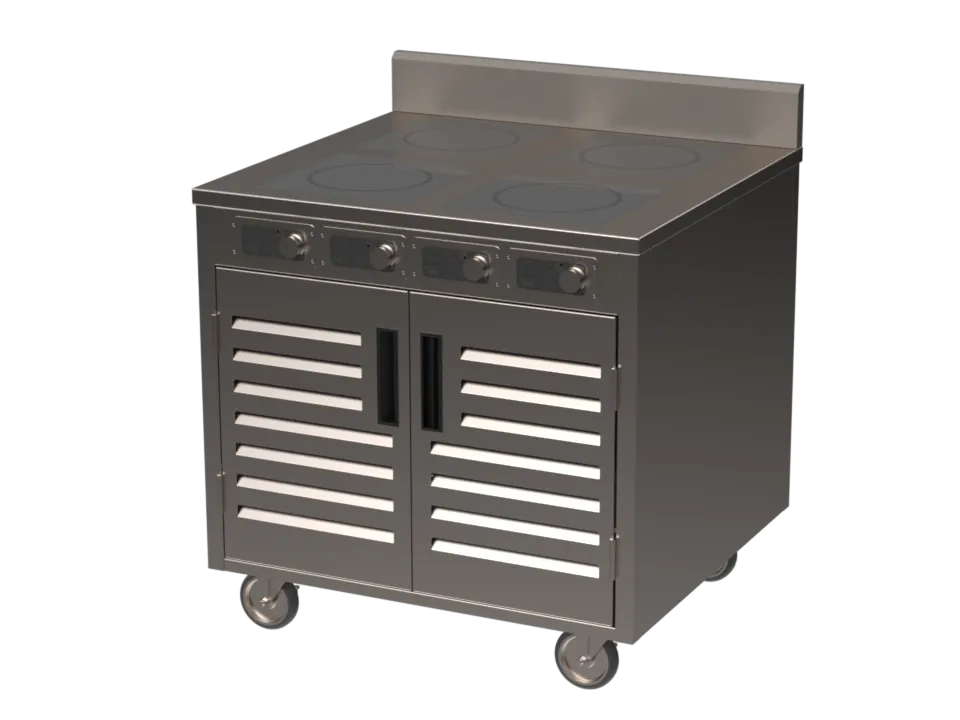 Spring USA BOH-1800DC Boh Induction Flameless Cooking Cart, Electric, 36"