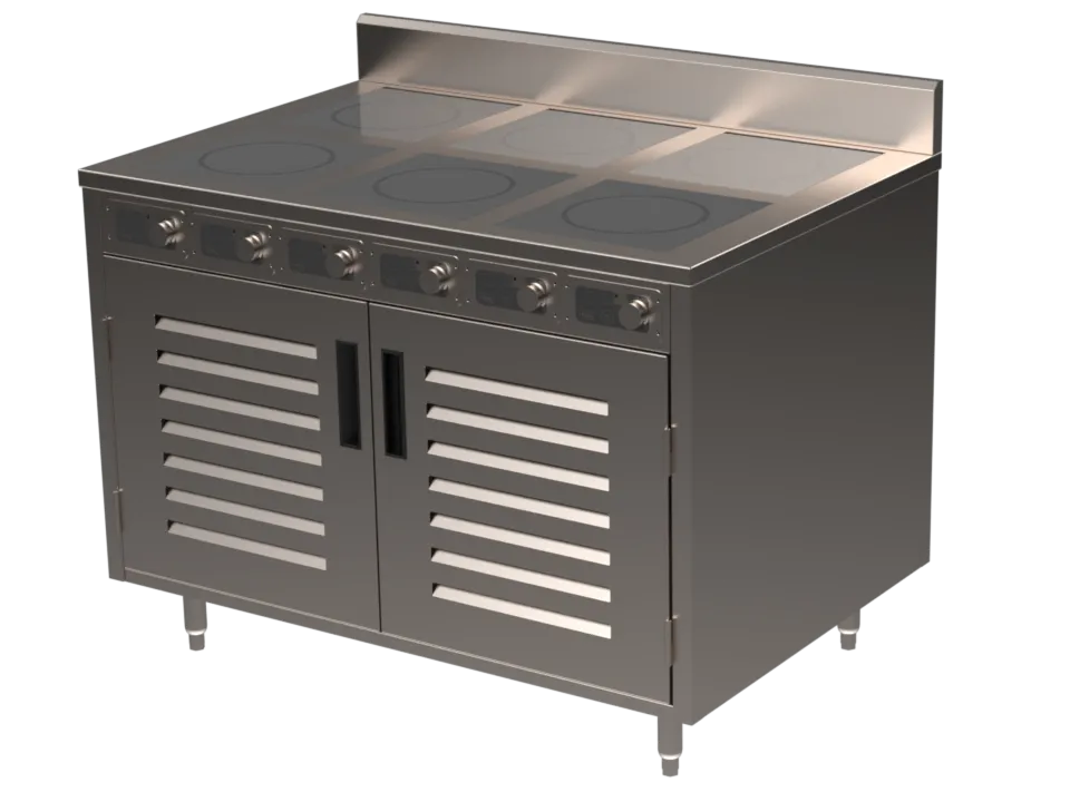 Spring USA BOH-2600D-6 Boh Induction Flameless Cooking Cart, Electric, 48"