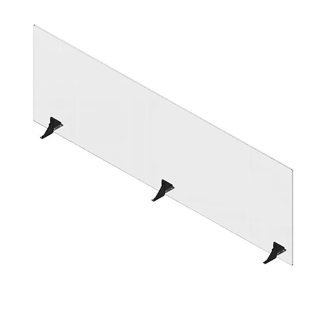 Spring USA SFTS2472 Safety Shield, 72" W x 6-7/16" D x 23-15/16" H, Clear Acrylic with Black Steel Feet (3)