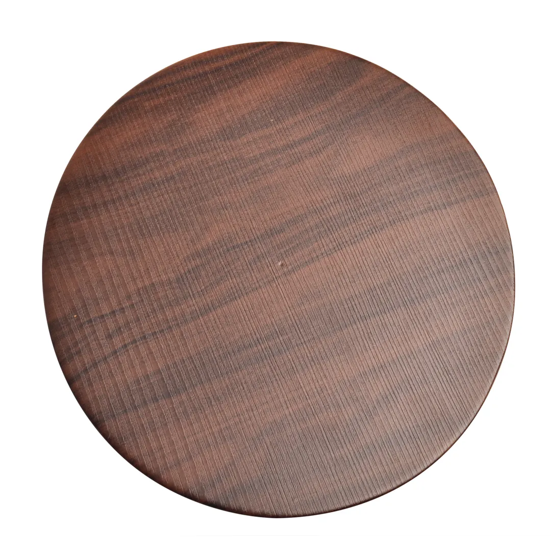 Spring USA SK-14502FXW Skyra Platform, 10-3/5" Dia. x 3/4" H Inset, Stainless, Faux‑Wood, Brown