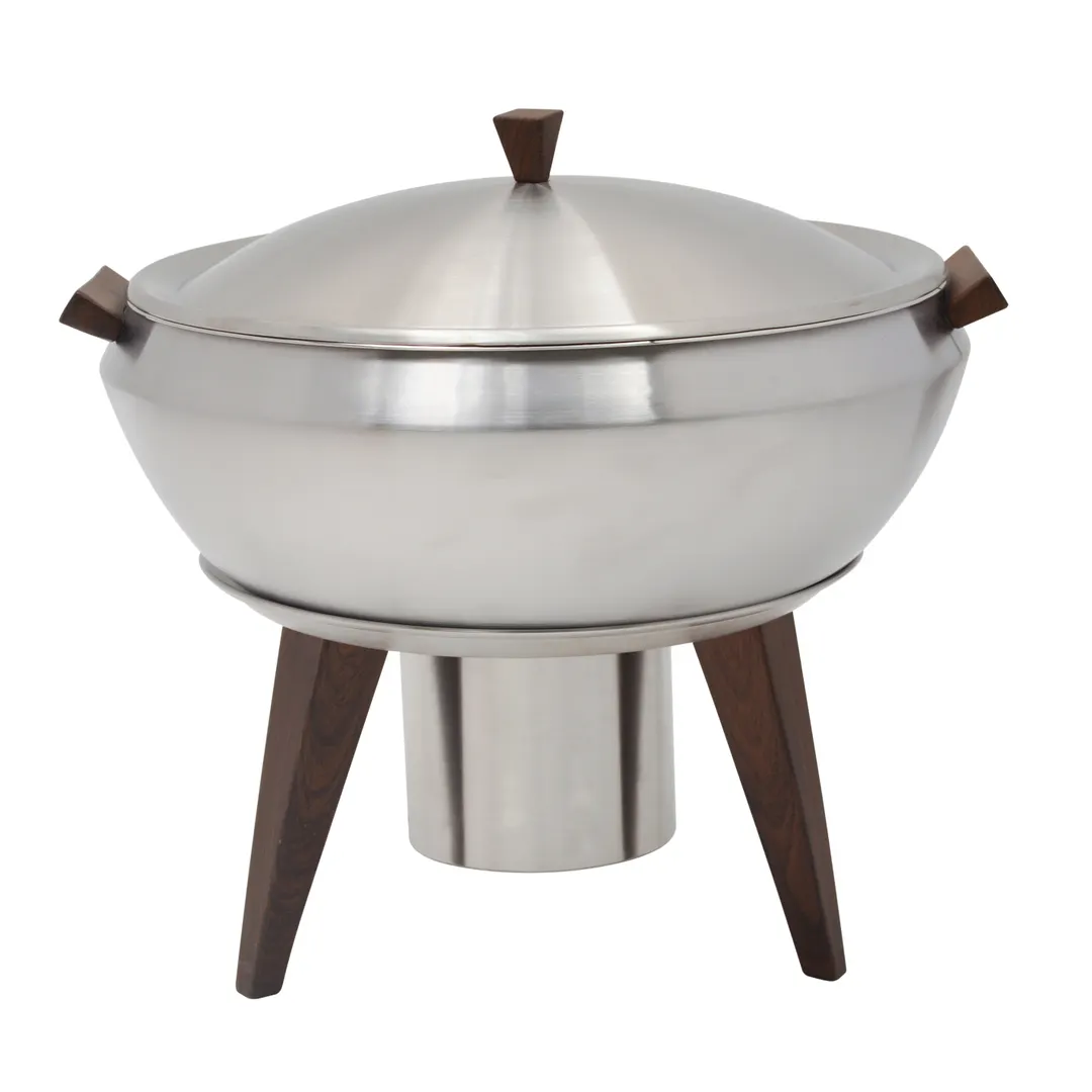 Spring USA SK-14521841 Induction Chafing Dish, 5 Qt, 12-3/4"×13-3/4" H, Round Steel, Lift‑Off Lid