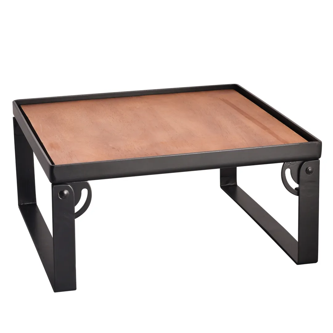 Spring USA SK9431 Skyra Riser, 9-1/2" L x 9-1/2" W x 4" H, Square Hardwood Top, Stainless Steel Legs